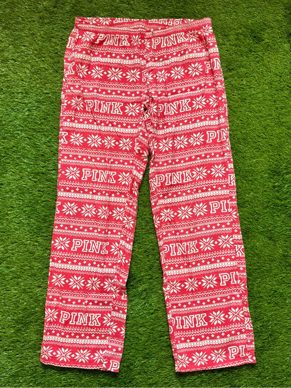 PINK Victoria’s Secret Fair Isle Holiday Pajama Lounge Pants Pink Small